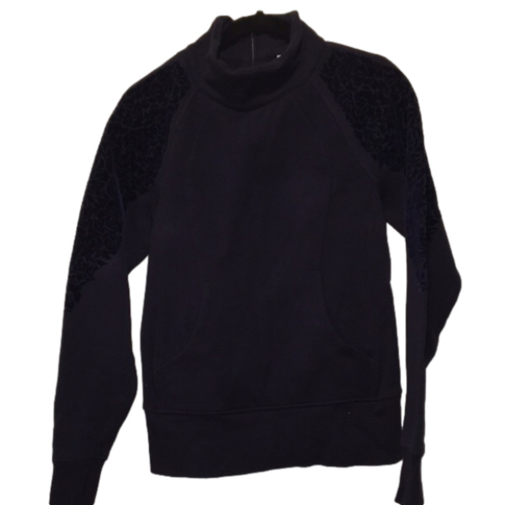 Lululemon Athletica Midnight Blue Floral Flock 1/4 Zip Pullover
